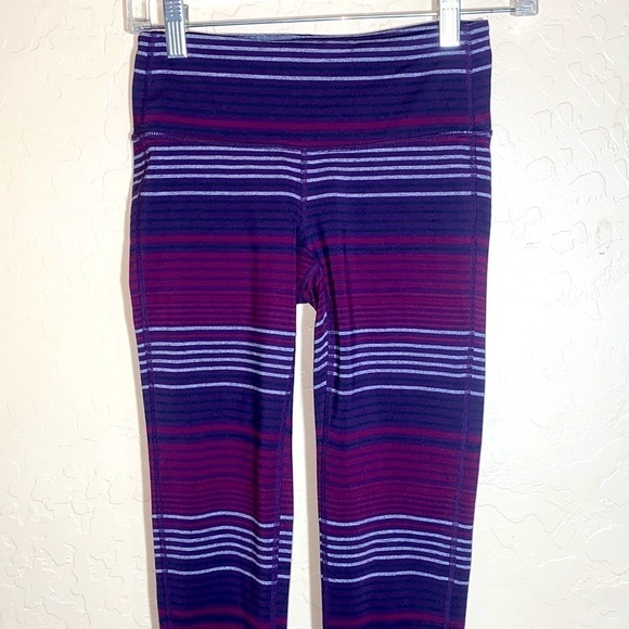 Athleta purple striped full length leggings - Picture 2 of 7